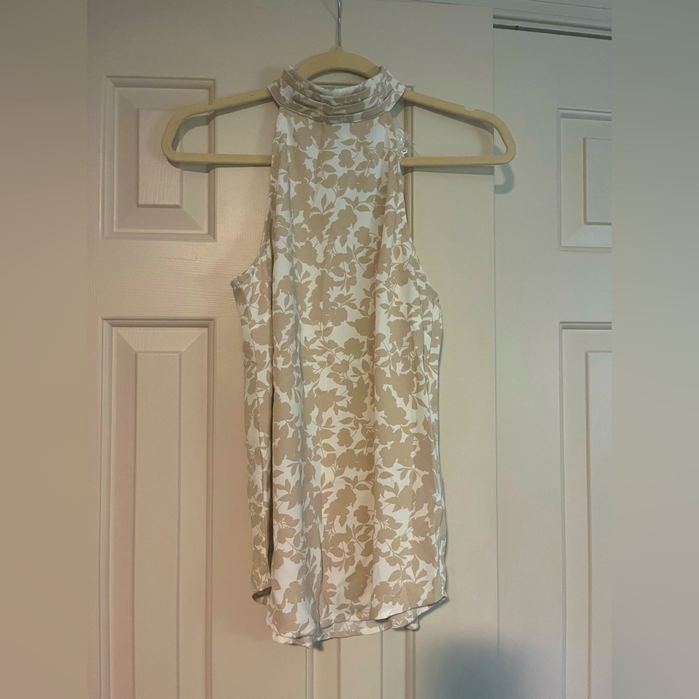 NWT 41 Hawthorn Alix Halter Blouse in Taupe
